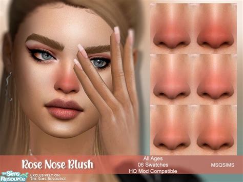 Sims Rose Nose Blush By Msqsims Base Game All Ages Female
