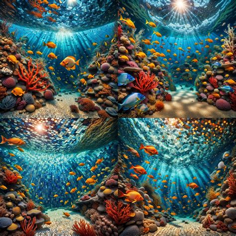 Mosaic Underwater Scene Ai Generated Artwork Nightcafe Creator