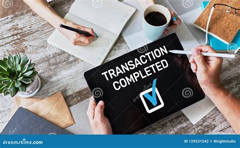 Transaction Completed Message On Screen Digital Banking And Online
