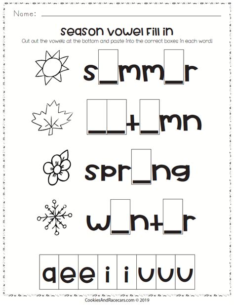 Seasons Worksheet Pack Cookies And Racecars