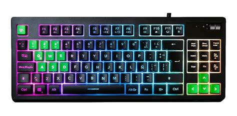 Teclado Gamer Vsg Pulsar Qwerty Español Latinoamérica Color Negro Con