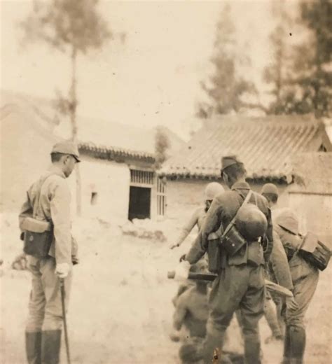 Japanese Army Wwii Photograph Soldiers In Combat Questioning A Man