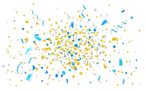 Blue And Yellow Foil Confetti And Ribbons Explosion 2269389 Vector Art