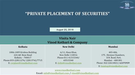 In the case of private placement, 'private placement offer letter' is sent to the investors for inviting them to subscribe for shares. Lecture 2 | Private placement of securities | Power of 30 ...