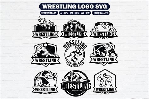 Set Of Wrestling Logo Collection Graphic By Guavanaboy Creative Fabrica