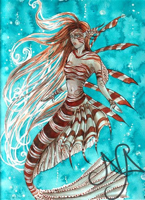 Lionfish Mermaid Mermaid Illustration Mermaid Art Lion Fish