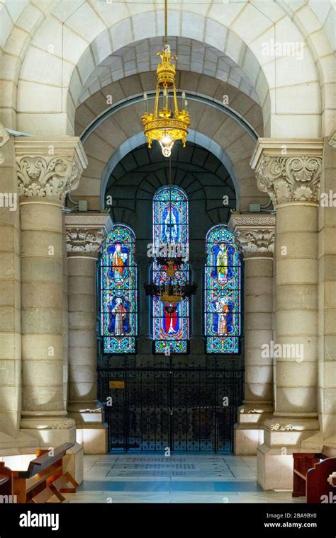 Madrid Spain February 14 2020 The Stained Glass Windows Of Catedral De La Almudena Stock