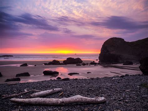 Sunset At Ecola State Park Cannon Beach Oregon Kyoto Photography