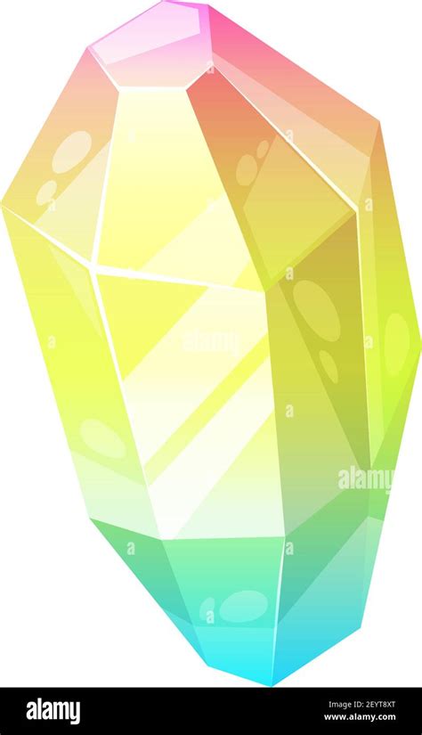 Crystal Gem Rainbow Shine Diamond Vector Isolated Red Yellow Green