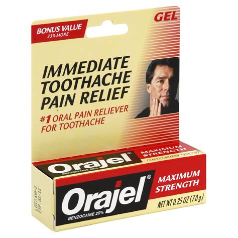 Maximum Strength Gel For Toothache Oral Pain Reliever 025 Oz Box