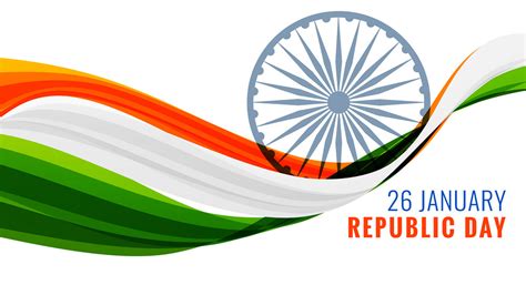 26th January Republic Day Flag Celebration Creative Art White