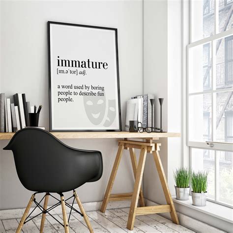 Immature Definition Canvas Poster Dictionary Poster Poster Etsy