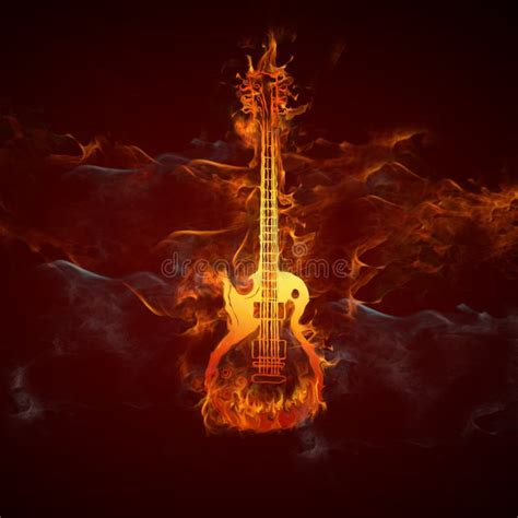 Fuego De Las Guitarras Stock De Ilustración Ilustración De Partido