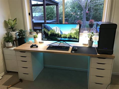 My Organic Pc Setup Computer Desk Setup Home Office Design Home