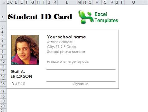 Printable Student Id Card Template Printable Templates Free