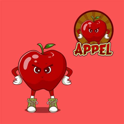 Premium Vector Apple Fruit Logo Mascot Design