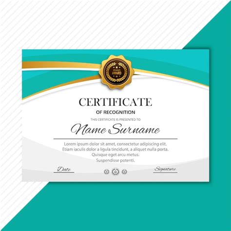 Diploma De Premios De Plantilla De Certificado Vector Premium