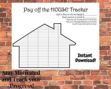 Pay Off The House Tracker Savings Tracker House Tracker Etsy