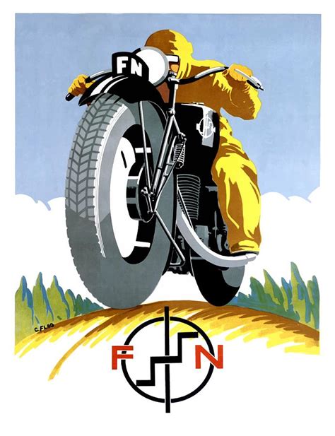 1925 Fn Motorcycles Advertising Poster Digital Art By Retro Graphics