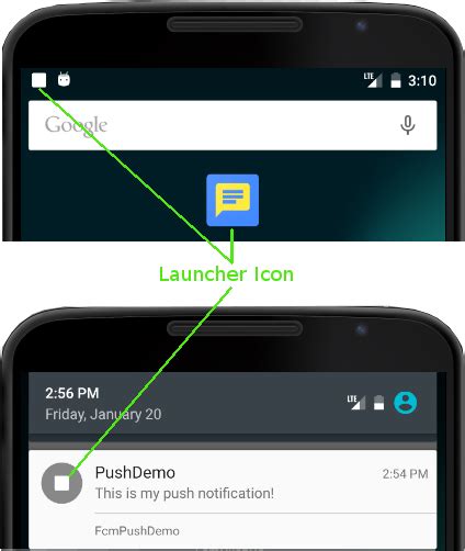 Android Push Notification Icon At Collection Of
