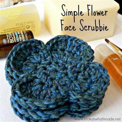 Simple Flower Crochet Face Scrubbie