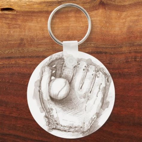 baseball and glove keychain zazzle