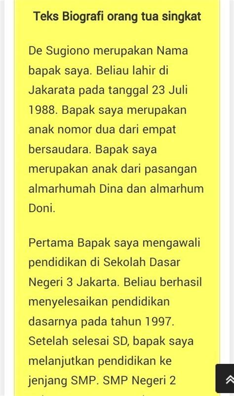 Contoh Teks Biografi Singkat Tentang Ayah Pulp