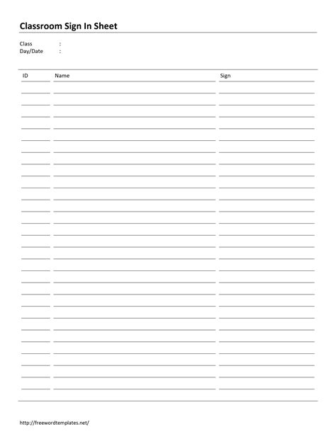 Click the center button on the formatting toolbar in word 2003 so that the sign text is centered. Classroom Sign In Sheet Template