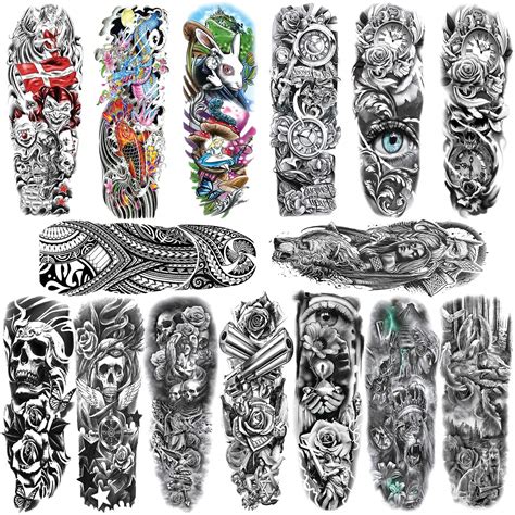 Buy Konsait 15 Sheets Large Temporary Tattoos Full Arm Tattoo Sleeves Temporary Sleeve Tattoos