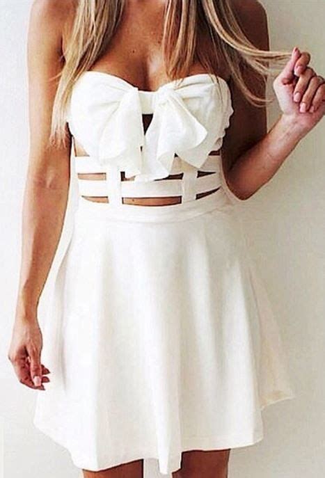Strapless Bowknot Dress Trendslove Dress With Bow Dress Me Up White