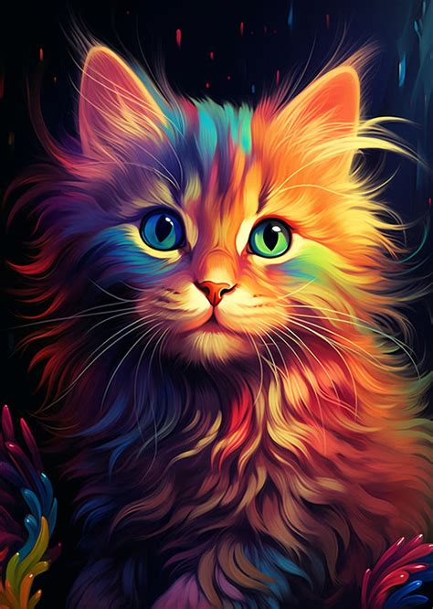 Rainbow Kitten 4 Digital Art By Rsdigiart Fine Art America