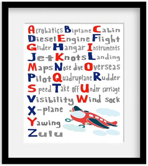 Items Similar To Boys Aviation Personalized Alphabet Airplane A Z A3