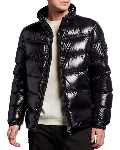 mens shiny puffer jacket with fur hood sales and deals