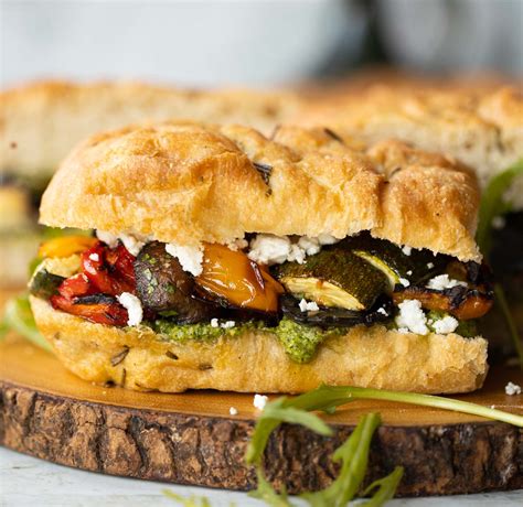 Roasted Vegetable Focaccia Sandwich Something About Sandwiches