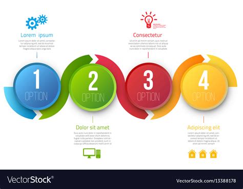 Infographic Template With 4 Steps Royalty Free Vector Image