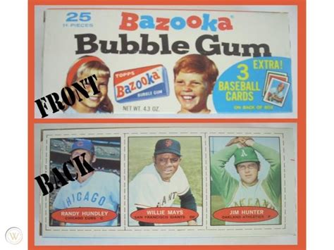 Bazooka Bubble Gum Box Baseball Cards Mays Hunter 1971 73197902