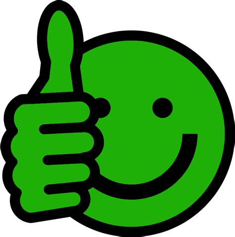 Green Smiley Face Clip Art Thumbs Up Emoji Green 800x800 Png