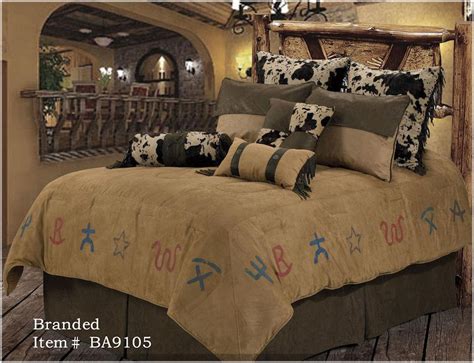 We have all the western accents that you are looking for. (RWBA9105-SQ) "Branded" Western 5-Piece Bedding Set ...