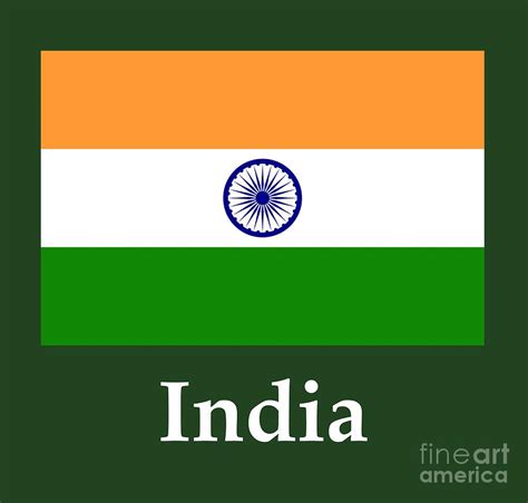 India Flag And Name Digital Art By Frederick Holiday