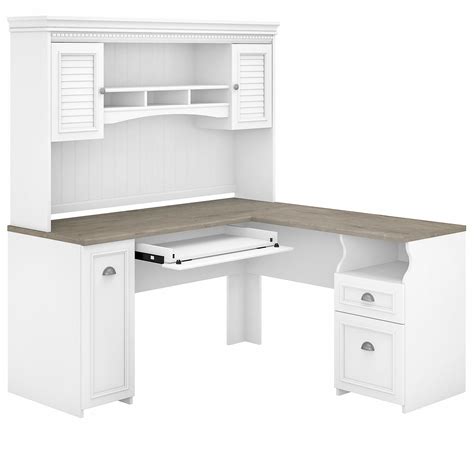 Bush Furniture Fairview 60w L Shaped Desk With Hutch In