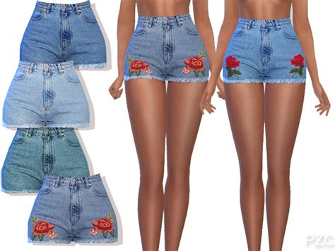 Summer Blue Denim Jeans Shorts By Pinkzombiecupcakes At Tsr Sims 4