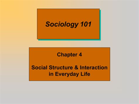 Social Structure And Interaction In Everyday Life