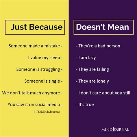 Just Because Vs Doesnt Mean