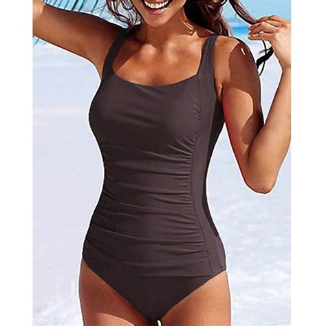 Womens One Piece Swimsuits Ruched Tummy Control Bathing Suits
