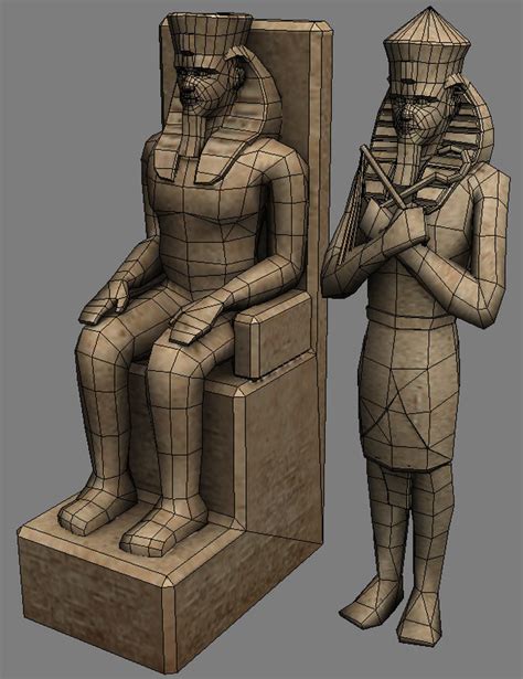 pharaoh egypt sculpture 3d model
