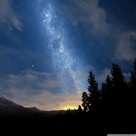 Starry Night Sky Ultra Hd Desktop Background Wallpaper For