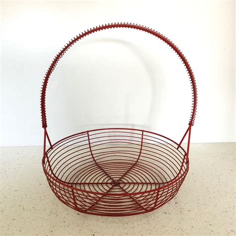 Vintage Red Wire Egg Basket | Etsy | Wire egg basket, Egg basket, Basket