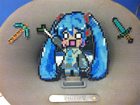 Hatsune Miku And Minecraft Pixel Art By Cupidayame On Deviantart