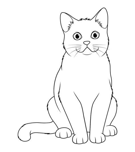 Premium Vector British Shorthair Cat Cartoon Animal Illustration Bw