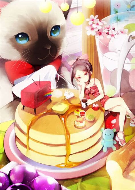 Pancakes Art Chibi Anime Kawaii Chibi Cute Chibi Anime Kawaii Manga